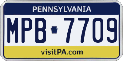 PA license plate MPB7709