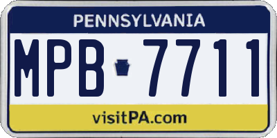 PA license plate MPB7711