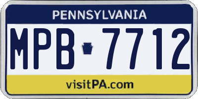 PA license plate MPB7712