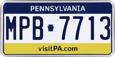 PA license plate MPB7713