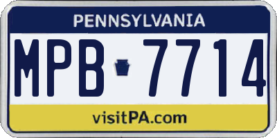 PA license plate MPB7714
