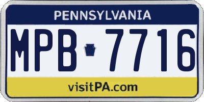 PA license plate MPB7716