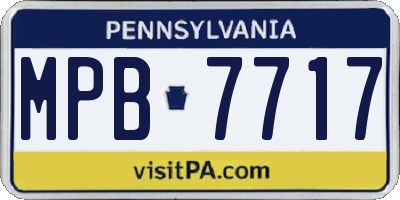 PA license plate MPB7717