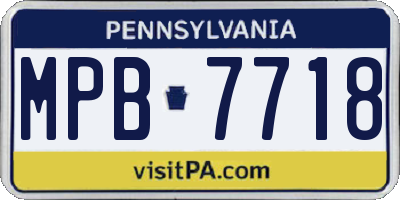PA license plate MPB7718