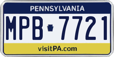 PA license plate MPB7721