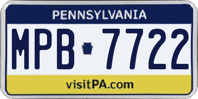 PA license plate MPB7722
