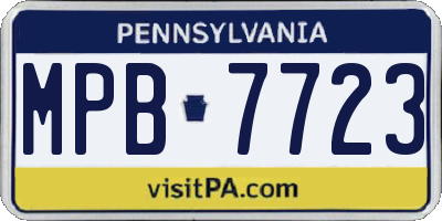 PA license plate MPB7723