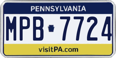 PA license plate MPB7724