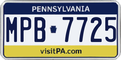 PA license plate MPB7725