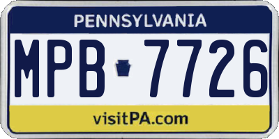 PA license plate MPB7726