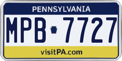 PA license plate MPB7727