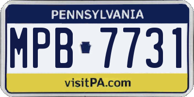 PA license plate MPB7731