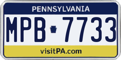 PA license plate MPB7733