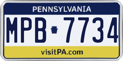 PA license plate MPB7734