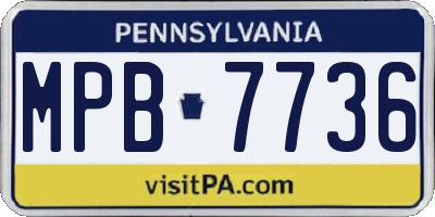 PA license plate MPB7736