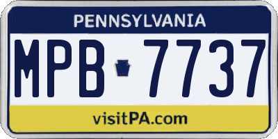 PA license plate MPB7737