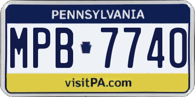 PA license plate MPB7740