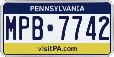 PA license plate MPB7742