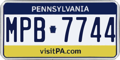 PA license plate MPB7744