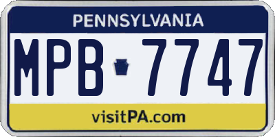 PA license plate MPB7747
