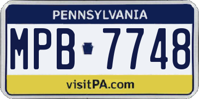 PA license plate MPB7748