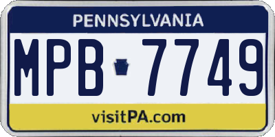 PA license plate MPB7749