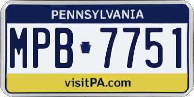 PA license plate MPB7751