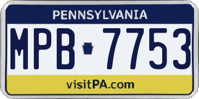 PA license plate MPB7753