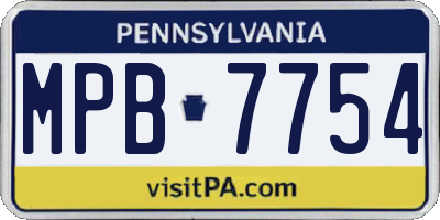 PA license plate MPB7754