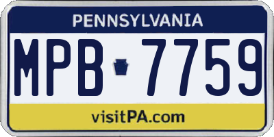 PA license plate MPB7759