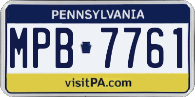 PA license plate MPB7761