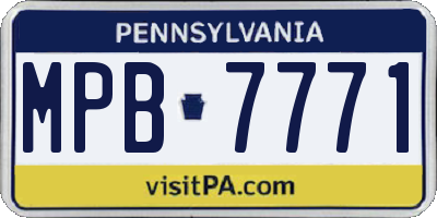 PA license plate MPB7771