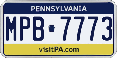 PA license plate MPB7773