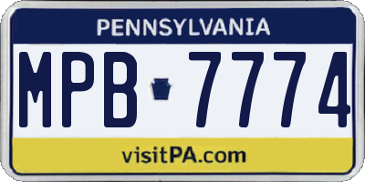 PA license plate MPB7774