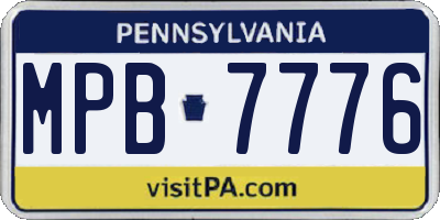 PA license plate MPB7776