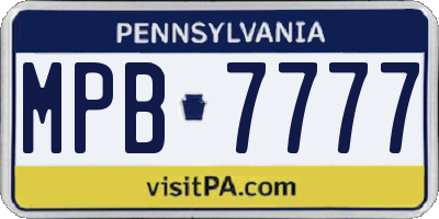 PA license plate MPB7777