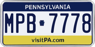 PA license plate MPB7778