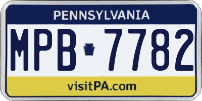 PA license plate MPB7782