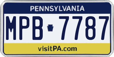 PA license plate MPB7787