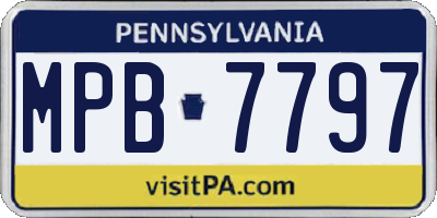 PA license plate MPB7797