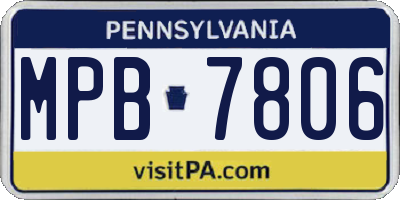 PA license plate MPB7806