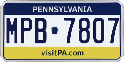 PA license plate MPB7807