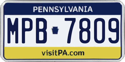 PA license plate MPB7809