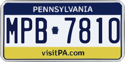 PA license plate MPB7810