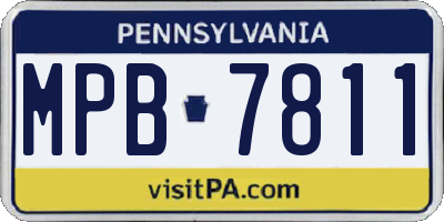 PA license plate MPB7811