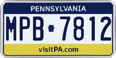 PA license plate MPB7812