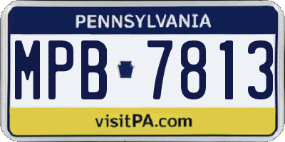 PA license plate MPB7813