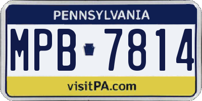 PA license plate MPB7814