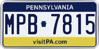 PA license plate MPB7815
