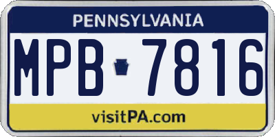 PA license plate MPB7816
